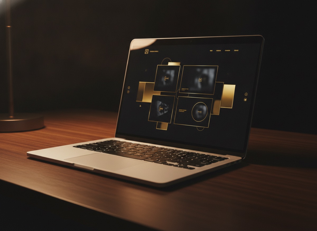 Custom business website on a laptop